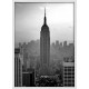 Topný obraz -New York Empire State Building bílý rám