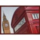 Topný obraz - London - světle modrý rám