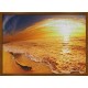 Topný obraz - západ slunce na pláži - oranžový rám