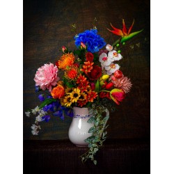 Topný obraz - Barevná kytice ve váze