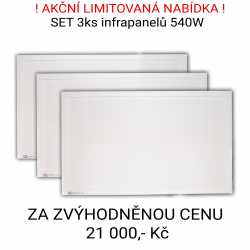 SET 3ks infrapanelů o výkonu 540W - 970 x 630 mm